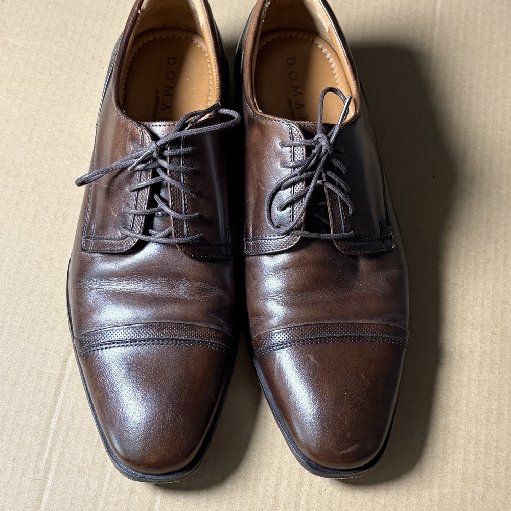 Johnston & Murphy Domani Men's 8M Brown Leather Cap Toe Oxford Dress Shoes